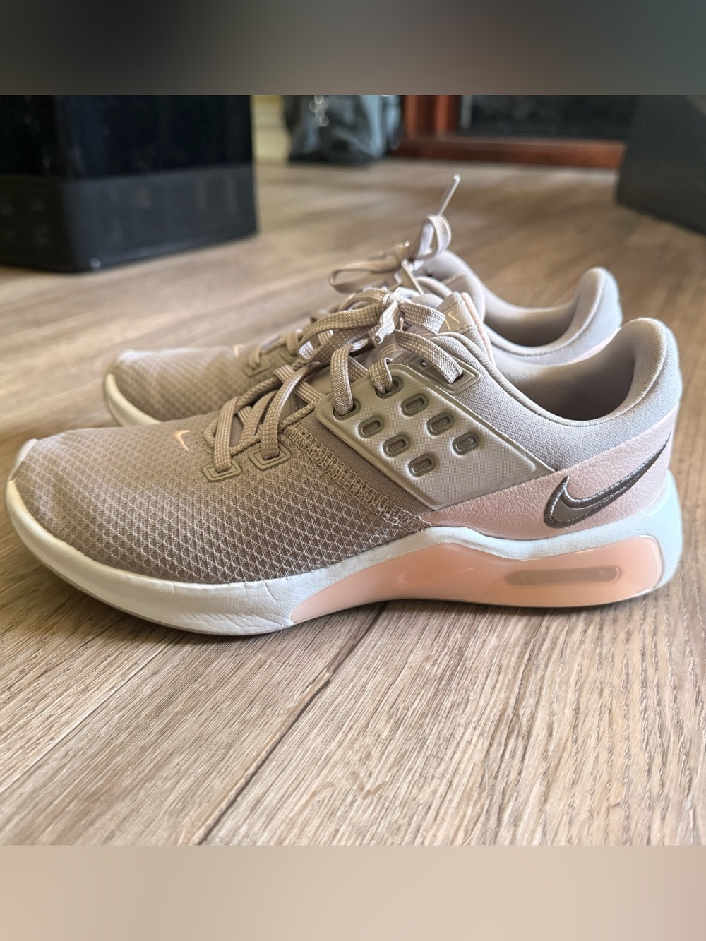 Nike Women’s Beige and Metallic Pink AirMax Training Sneakers